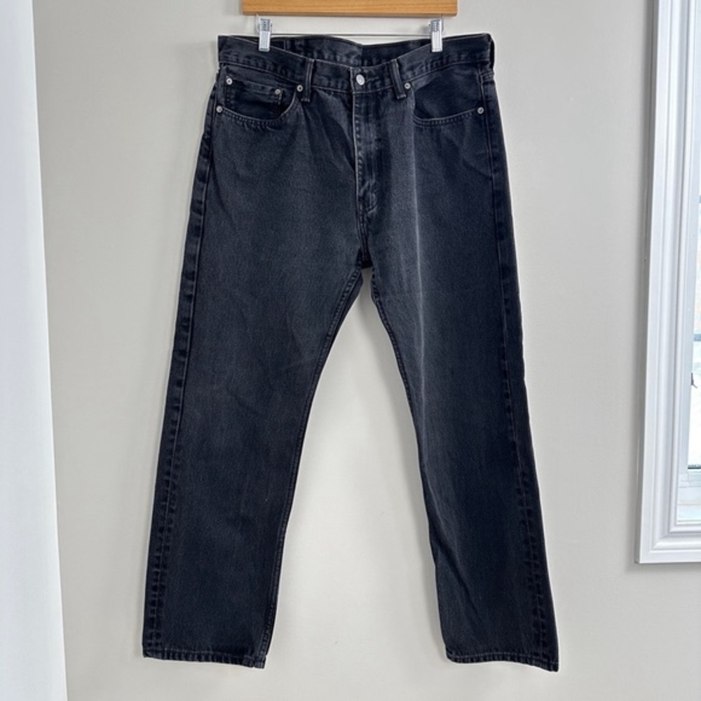 Levi's 505 Mens Regular Fit Straight Leg Jeans Size 38x32 Black Wash Classic